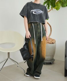 WEGO ヴィンテージウォッシュグラフィックショートT