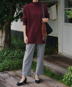 Tiaclasse 【新色追加・洗える】ランダムリブ編みドルマンニットチュニック