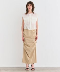 BEIGE， 【接触冷感/UVカット/洗える】YANN / サイドタックIラインロングスカート