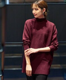 Tiaclasse 【新色追加・洗える】ランダムリブ編みドルマンニットチュニック