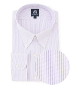 J.PRESS MEN 【KING SIZE】【PREMIUM PLEATS / 形態安定】マイクロストライプ ドレスシャツ / B.D.