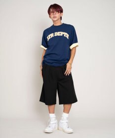 WEGO 【ユニセックス着用ITEM/MLサイズ展開】チェックカレッジグラフィックT（SS）