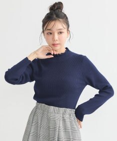 earth music&ecology レーシーハイネックリブプルオーバー