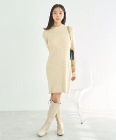 earth music&ecology ニットミニワンピース