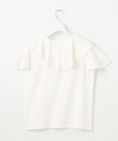 Feroux 【洗える・汗ジミが目立たない】ラッフル襟Tシャツ