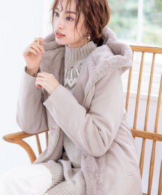 Tiaclasse スエードボンディグフード付きコート