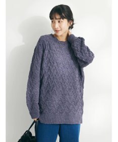 CRAFT STANDARD BOUTIQUE 洗えるモールケーブルニットチュニック