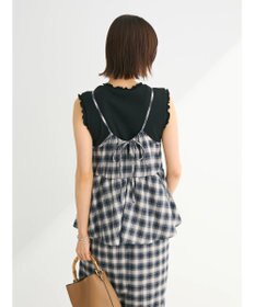 Green Parks チェックペプラムキャミワンピース