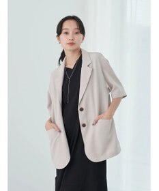 earth music&ecology リネンライク５分袖ジャケット