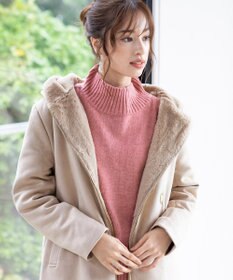 Tiaclasse スエードボンディグフード付きコート