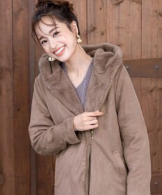 Tiaclasse スエードボンディグフード付きコート