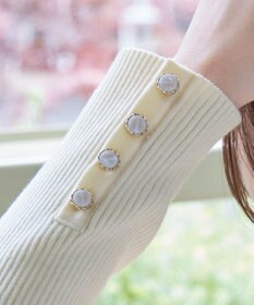 Tiaclasse 【洗える】タートルボタンニットトップス