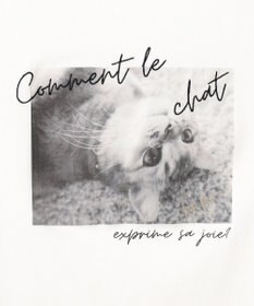 ANY SIS L 【貴島明日香さんコラボ】チュールレイニャード猫 Tシャツ