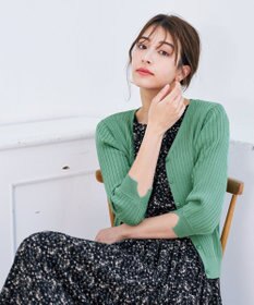 Tiaclasse 【洗える】花柄タックフレンチスリーブワンピース