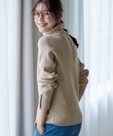 Tiaclasse 【洗える】タートルボタンニットトップス