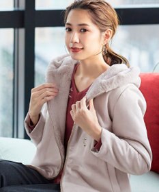 Tiaclasse スエードボンディグフード付きコート