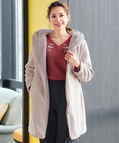 Tiaclasse スエードボンディグフード付きコート