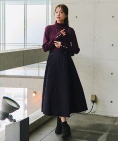 Tiaclasse 【洗える】タートルボタンニットトップス