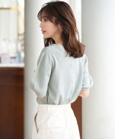 ANY SIS 【洗える】タックスリーブパール調 ニット