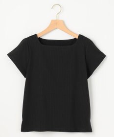 組曲 L 【WEB限定】ストライプジャガード カップ付きTシャツ