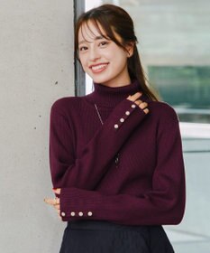 Tiaclasse 【洗える】タートルボタンニットトップス