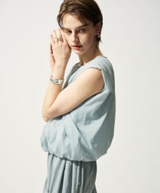 uncrave シアープルーフナイロン ギャザーブラウス