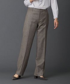 J.PRESS LADIES S 【セットアップ対応】ウールストレッチツイード ストレート パンツ
