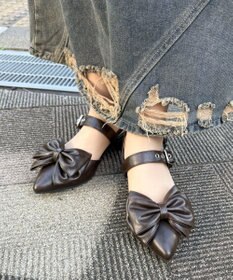 WEGO ダブルリボンポインテッドシューズ