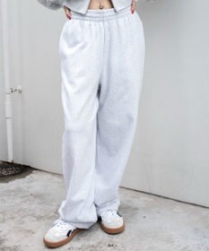 WEGO 【ウエストゴム】スウェットワイドパンツ