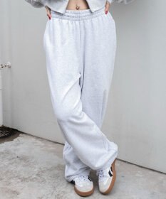 WEGO 【ウエストゴム】スウェットワイドパンツ