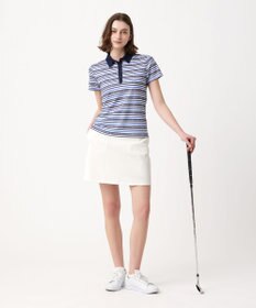 23区GOLF 【WOMEN】【吸水速乾・UVケア】ボーダーロゴ 半袖シャツ