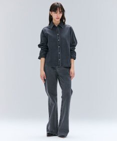 BEIGE， 【洗える・BAILA 11月号掲載】MARKEL / ボウタイ付きシャツカラーデニムシャツ