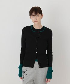 GRACE CONTINENTAL バイカラーリブニットカーディガン