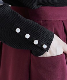 Tiaclasse 【洗える】タートルボタンニットトップス