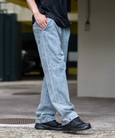 WEGO 【ウエストゴム/SMLサイズ展開】デニムイージーストレートパンツ2