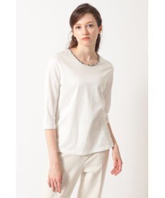 DAKS ハウスチェックトリム七分袖カットソー