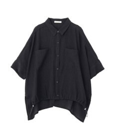Green Parks 表面感裾ドロスト半袖シャツ