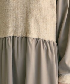 Green Parks ａ．布帛切り替えニットミニワンピース