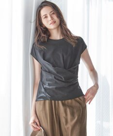23区 【SLOW/一部店舗限定】MVSコットン カシュクールデザイン Tシャツ