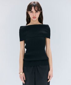 BEIGE， 【洗える】BRERA / オフショルダーストレッチリブニット