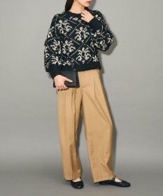 Green Parks ダマスク柄クルーネックニット