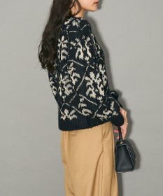 Green Parks ダマスク柄クルーネックニット