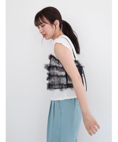 Green Parks ・ｓｗｉｎｇ　ｂｙ　ＳＥＴ２点チュールビスチェ＆フレンチＴ