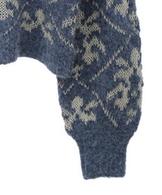 Green Parks ダマスク柄クルーネックニット