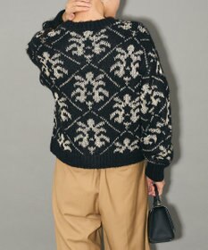 Green Parks ダマスク柄クルーネックニット