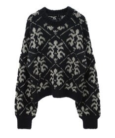 Green Parks ダマスク柄クルーネックニット