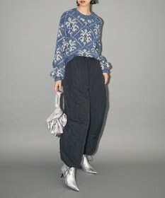 Green Parks ダマスク柄クルーネックニット