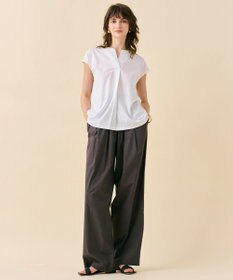 BEIGE， 【WEB限定・洗える】MELISSA / バックシフォンスキッパー半袖トップス