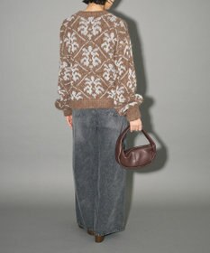 Green Parks ダマスク柄クルーネックニット