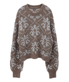 Green Parks ダマスク柄クルーネックニット